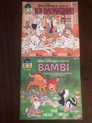 12 Different - Walt Disney’s 24 Page Read Along Book And Record Pinocchio Bambi, 6