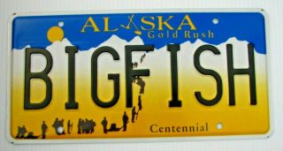 Alaska Vanity License Plate " Big Fish " Top Dog Head Boss Jefe Chief