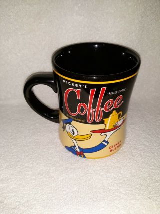 Disney Parks Mickeys Really Swell Coffee Brand Cup Donald Ceramic Mug - Rare
