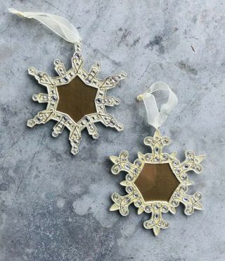 Snowflake Picture Frame Christmas Tree Ornaments Enamel Crystals A24