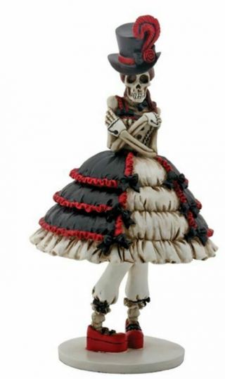 Steam Punk Skeleton Girl In Dress Day Of The Dead Dia De Los Muertos Figurine