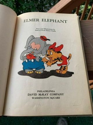 Vintage 1936 Walt Disney Elmer Elephant Book 6