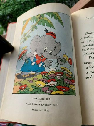 Vintage 1936 Walt Disney Elmer Elephant Book 7