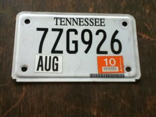 Vintage License Plate Tag Motorcycle Tennessee Tn 7zg926 Rustic $4 Combine Ship