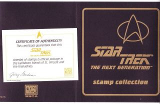 Star Trek " The Next Generation " Stamp Portfolio: St.  Vincent 2117 - 8.  Scv $24.  50