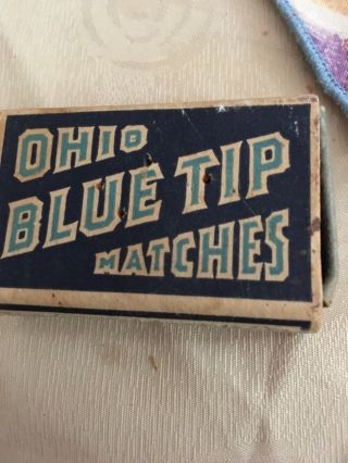 Vintage Ohio Blue Tip Matches Box Only The Ohio Match Company