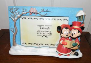 Rare Vintage Mickey Minnie Mouse Christmas Frame Disney Carolers 4 X 6 Photo