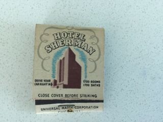 Vintage Matchbook,  Hotel Sherman Chicago