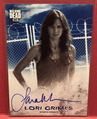 Sarah Wayne Callies Lori Auto 2018 Topps Walking Dead Blue Autograph Sp/50 Wow