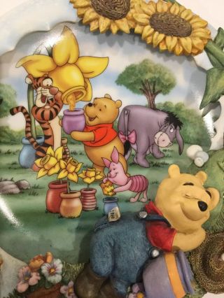 SET OF 2 VINTAGE 1998 Disney Pooh’s Sweet Dreams 3D Plates By Bradford Exchange 3