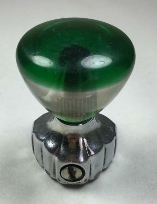 Vintage Green And Clear Steering Wheel (spinner) / Suicide Knob Chrome Knob
