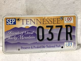 2000 Tennessee License Plate (friends Of The Great Smoky Mountains)