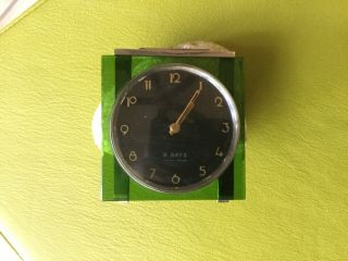 Rare Vintage 1950s - 1960s Doxa 8 Day Car Dashboard / Travel Bakelite Clock 15j