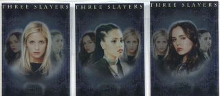 Buffy Tvs Memories Complete Three Slayers Chase Card Set Bl1 - 3