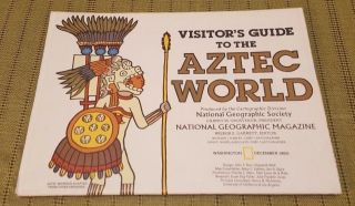 1980 National Geographic Visitors Guide To The Aztec World Map