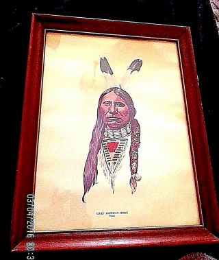 Native American - Chief American Horse - Sioux Framed