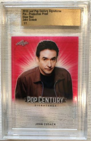 2018 Leaf Pop Century Metal John Cusack Clear Red Pre - Production Proof 1/1 Rare