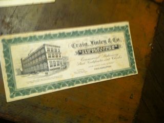 10feb19a - Old Trade Card Advertisement Craig Finley Lithographers Printers