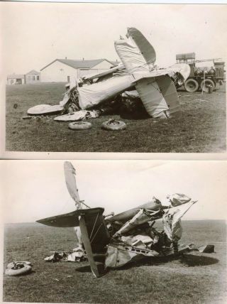 Two Very Rare Photographs Of The Wreckage Of A Hawker Fury At Raf Netheravon