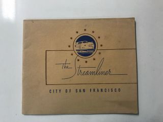 Union Pacific Streamliner City Of San Francisco Vintage Railroad Train Brochure