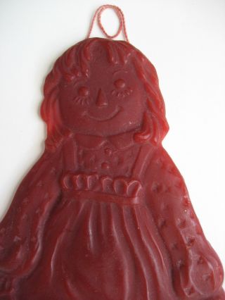 Red Beeswax Raggedy Ann Ornament GREAT DETAIL The I Love You Doll WALL DECOR 3