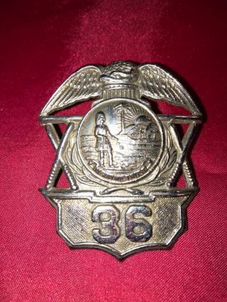 Vintage Police Hat Badge Circa 1950 Rare Retired Badge