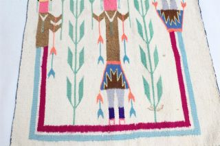 Vintage Navajo Rug Weaving Rainbow Yei Bright Colors 3