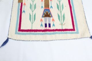 Vintage Navajo Rug Weaving Rainbow Yei Bright Colors 4