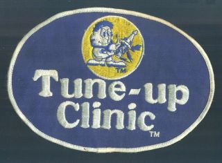 Vintage Tune - Up Clinic Cloth Sew On Jacket Coverall Patch 8 1/2 " X 6 "