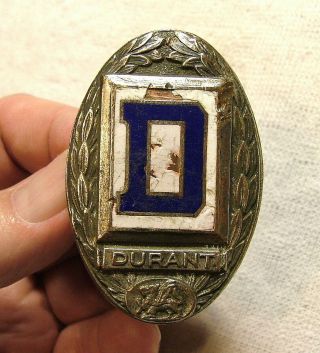 Durant Oval Style Enamel Radiator Badge Emblem 1928 Gus.  Fox