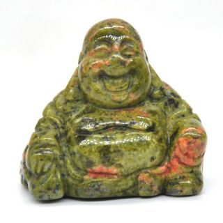 1.  2 " Laughing Maitreya Buddha Figurine Unakite Stone Crystal Healing Carving