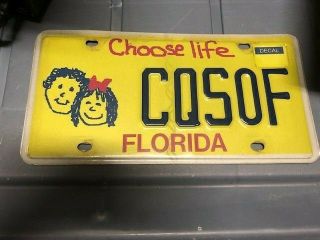 Florida License Plate Cqs0f Choose Life Novelty Anti Abortion