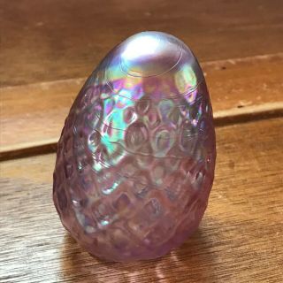Estate Iridescent Purple Glass Easter Egg Figurine – As - Is – 2 And 7/8th’s Inch