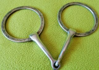 Vintage Top Quality Engraved Silver Ring Horse Show Snaffle Bit
