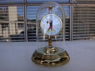 Vintage Phinney - Walker Walt Disney Mickey Mouse Wind - Up Alarm Clock W Germany