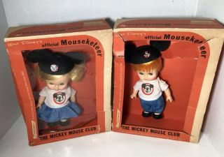 Vintage Horsman Walt Disney Mickey Mouse Club Mouseketeer Boy & Girl Dolls