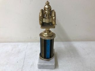 7.  5” Vintage Metal Tractor Pull Trophy Marble Base John Deere Holland Kubota 2