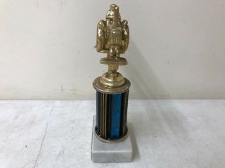 7.  5” Vintage Metal Tractor Pull Trophy Marble Base John Deere Holland Kubota 4