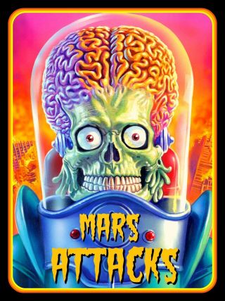 4 " Mars Attacks Alien Vinyl Sticker.  Area 51,  Ufo Decal For Car,  Laptop,  Bong.