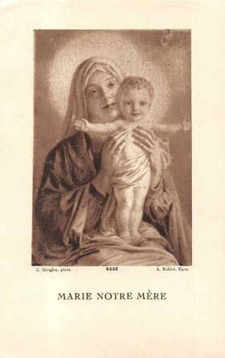 Old Rare Holy Cards 1930 " H8569 " Marie Notre Mere