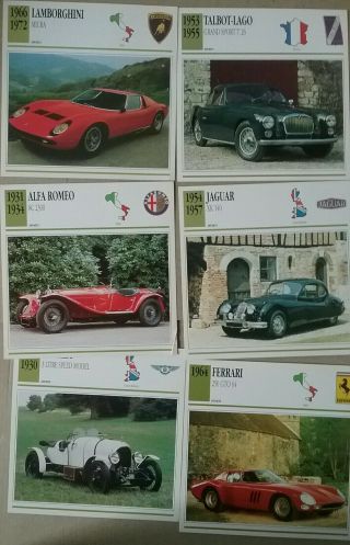 Attlas Complete Set Of 60 Classic& Vintage Car Cards.