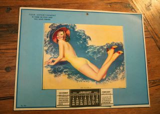 Small Vintage Pin Up Calendar Sample 1947 By Devorss " Easy To Look At "