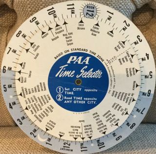 Vintage Pan Am Airlines Currency Converter And Time Selector -