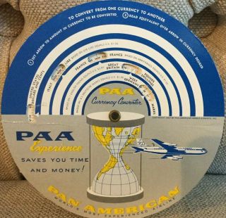 Vintage Pan Am Airlines Currency Converter and Time Selector - 2
