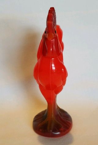 Vintage Knickerbocker Red Rooster Hard Plastic Rattle Easter Toy Glendale Calif 3