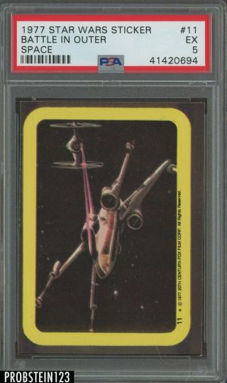 1977 Topps Star Wars Sticker 11 Battle In Outer Space Psa 5 Ex