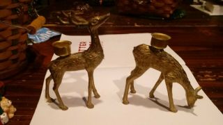 2 Metal Reindeer Table Candle Holders Male&female Pair 1 " Candle Holder