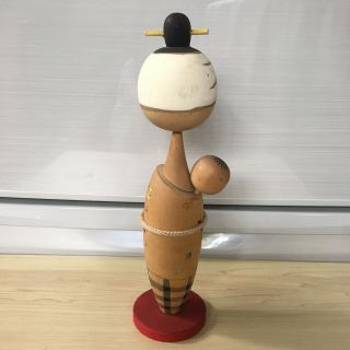 Japanese Vintage Kokeshi Doll Wooden 10.  23 inches 26 cm Signed 3