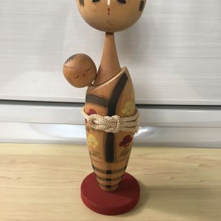 Japanese Vintage Kokeshi Doll Wooden 10.  23 inches 26 cm Signed 6