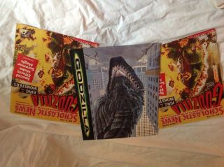 Godzilla Folder With 2 Vintage Issues Of Scholastic News 1998 Back To School